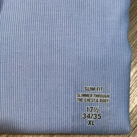 Calvin Klein Infinite Non-Iron Slim Fit Stretch Color Blue Stripe Shirt &amp; Tie