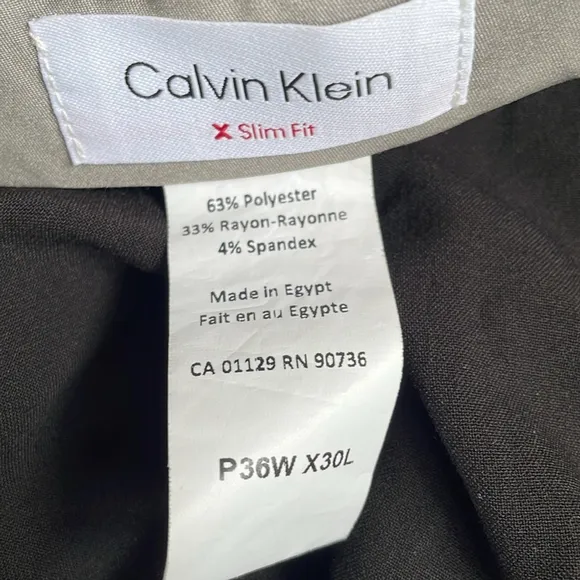 Calvin Klein Men’s Slim Fit Dress Suit Pants, Black, 36Wx30L - NWOT
