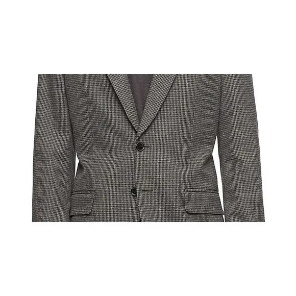 Calvin Klein Men's Slim Fit Heathered Check Blazer Gray Size M