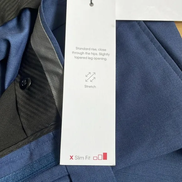Calvin Klein Men’s Wool Slim Fit Stretch Blue Dress Suit Pants 40Wx30L - NWT