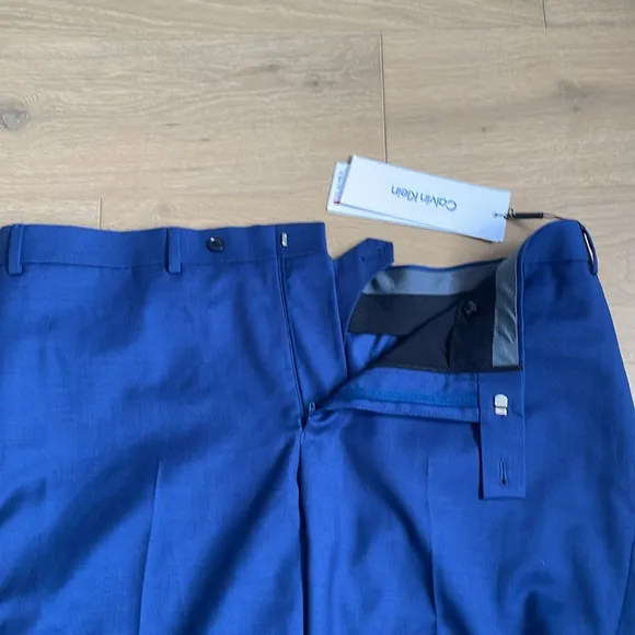 Calvin Klein Men’s Wool Slim Fit Stretch Blue Dress Suit Pants 40Wx30L - NWT