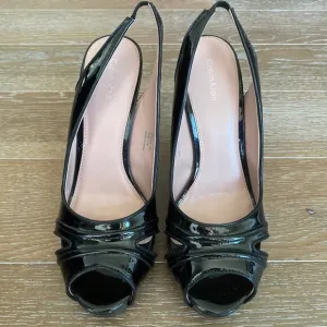 Calvin Klein Patent Leather Peep Toe Sling | 9M