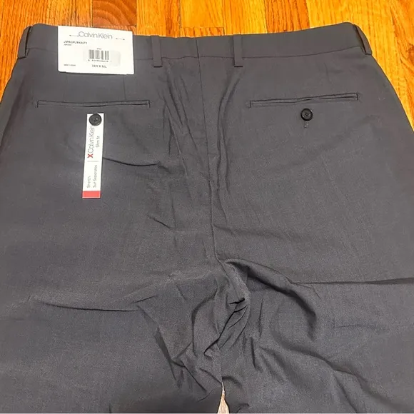 Calvin Klein Slim Fit Dress Pants 34x32 Mens Gray Jerome Wool Polyester Office