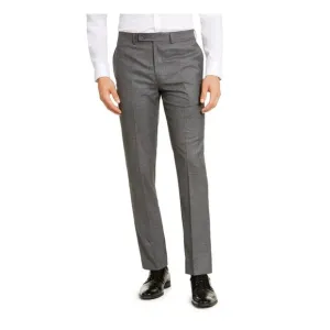 Calvin Klein Slim Fit Dress Pants 34x32 Mens Gray Jerome Wool Polyester Office
