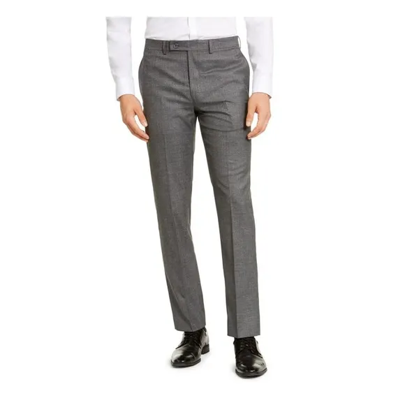 Calvin Klein Slim Fit Dress Pants 34x32 Mens Gray Jerome Wool Polyester Office