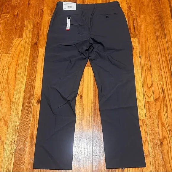Calvin Klein Slim Fit Dress Pants 34x32 Mens Gray Jerome Wool Polyester Office