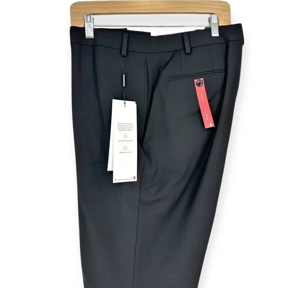 Calvin Klein Slim Fit Dress Pants Black Wool  Career Mens Size NWT 42Wx30L