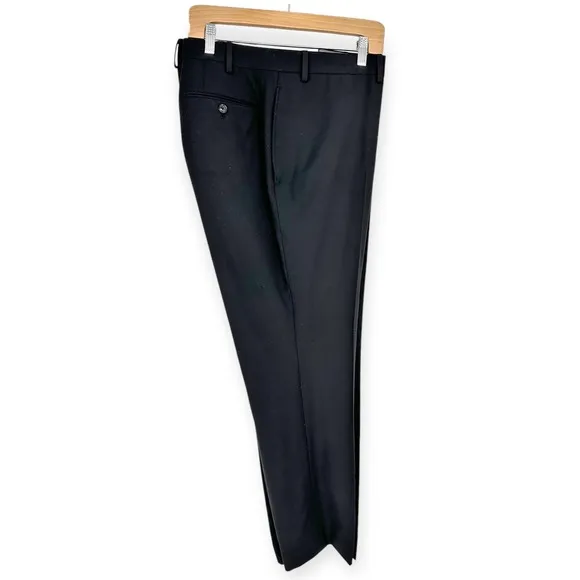 Calvin Klein Slim Fit Dress Pants Black Wool  Career Mens Size NWT 42Wx30L