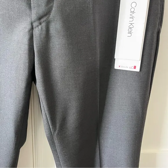 Calvin Klein Slim Fit Dress Pants Gray Sz 36x29