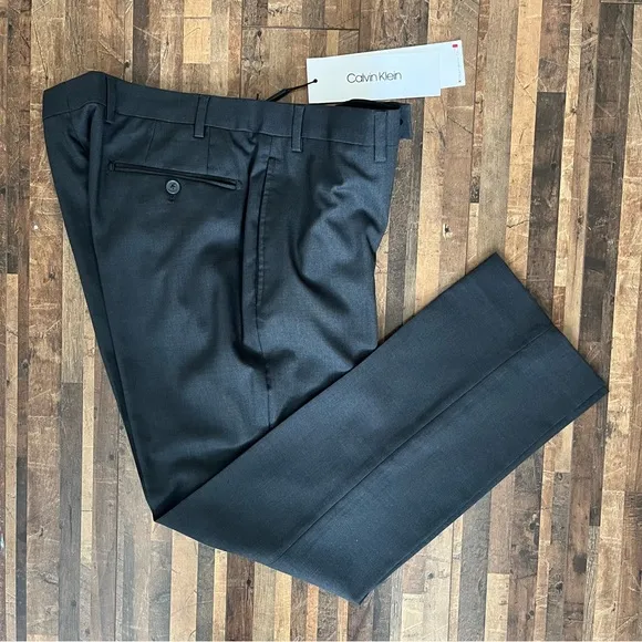 Calvin Klein Slim Fit Dress Pants Gray Sz 36x29
