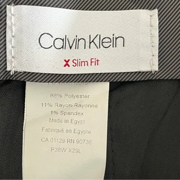 Calvin Klein Slim Fit Dress Pants Gray Sz 36x29