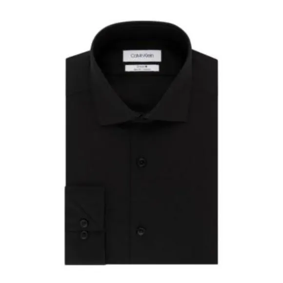 Calvin Klein Steel Men's Slim-Fit Non-Iron Stretch Performance Dress Shirt