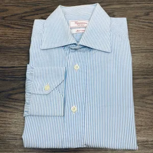Camicissima Blue &amp; White Stripe Slim Shirt 15.5