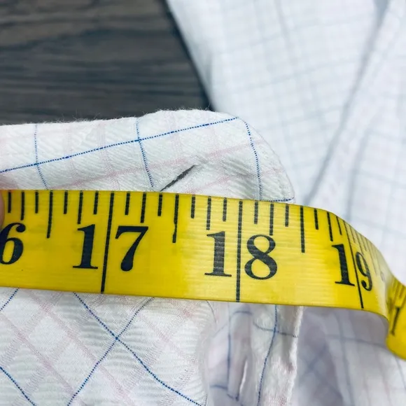 Camicissima White &amp; Pink Plaid Shirt 17.5 34/35