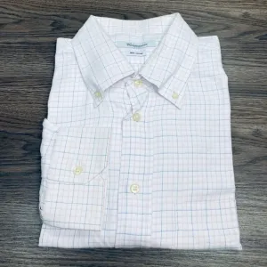 Camicissima White &amp; Pink Plaid Shirt 17.5 34/35