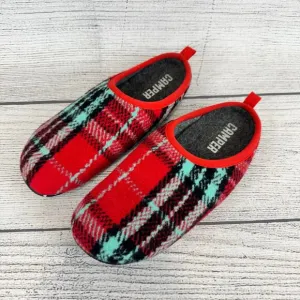 Camper Men's Wabi Red Plaid Wool Outdoor Slippers Size 41/8