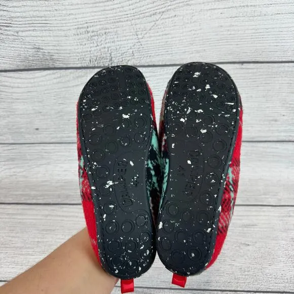 Camper Men's Wabi Red Plaid Wool Outdoor Slippers Size 41/8