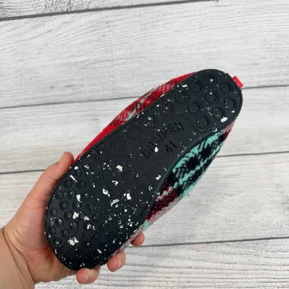 Camper Men's Wabi Red Plaid Wool Outdoor Slippers Size 41/8