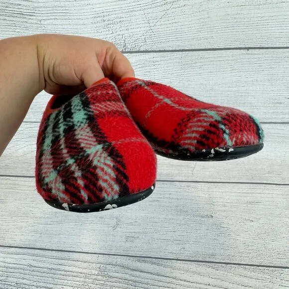 Camper Men's Wabi Red Plaid Wool Outdoor Slippers Size 41/8