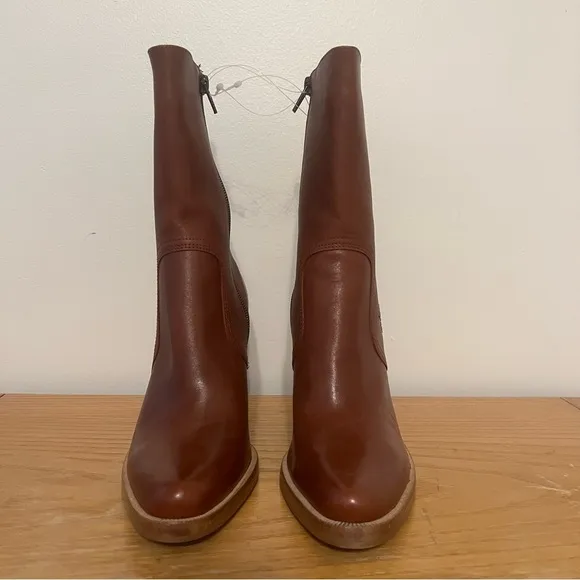 {Candie’s} Vintage Y2K Leather Mid-Calf Heeled Leather Boots