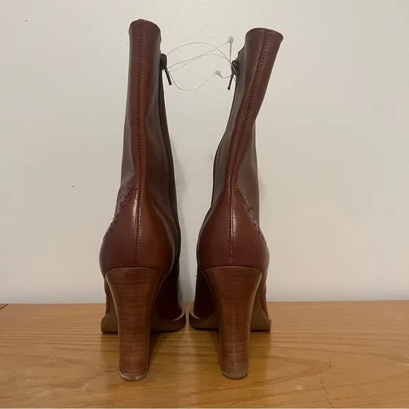 {Candie’s} Vintage Y2K Leather Mid-Calf Heeled Leather Boots