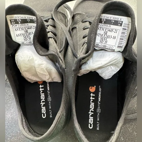 Carhartt Detroit Low Nano Toe work Shoe Sneaker Men’s Sz 8 Black Canvas new