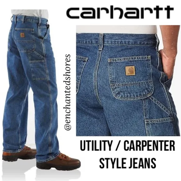 Carhartt Loose Original Fit Carpenter Jeans Medium Wash Size 36 x 32