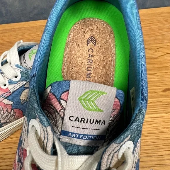 Cariuma   HOKUSAI MFA Boston OCA Low Sneakers Peonies   Canary Print Sz 9M/10.5W