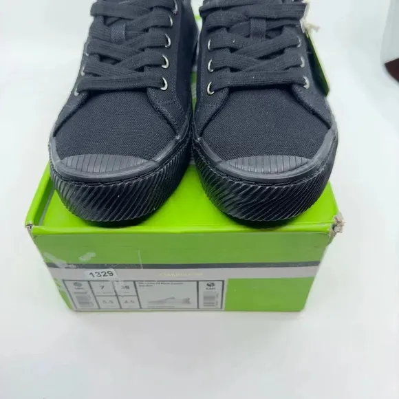 Cariuma Unisex Oca Low AB Canvas Sneaker Casual Shoes Lace-Up Black Size 5.5/7