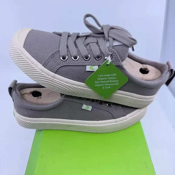 Cariuma Unisex Oca Low Sneaker Casual Shoes Lace-Up Mystic Grey Canvas Sz 4.5/6