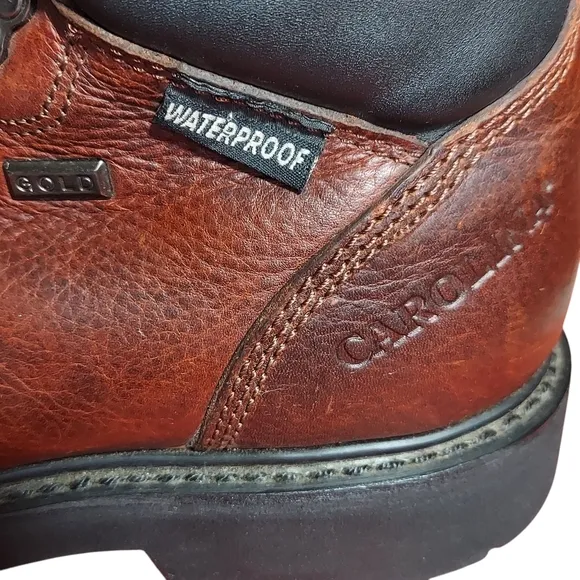 Carolina Gold Brown Leather Steel Toe Waterproof Work Boots Mens