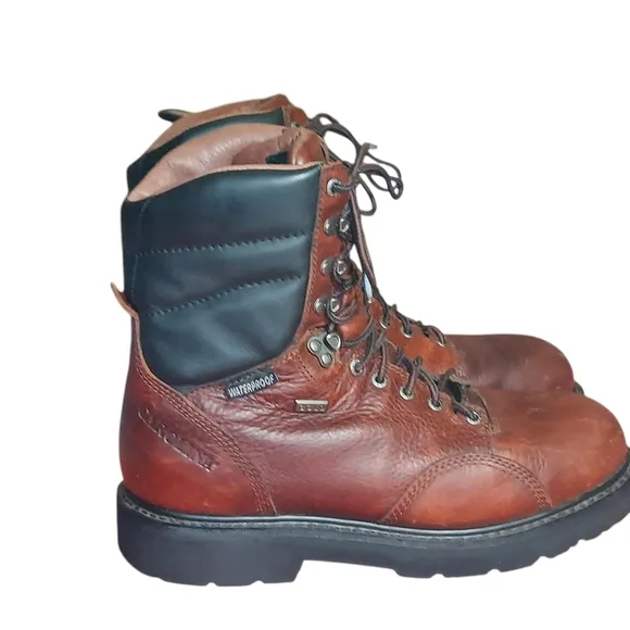 Carolina Gold Brown Leather Steel Toe Waterproof Work Boots Mens