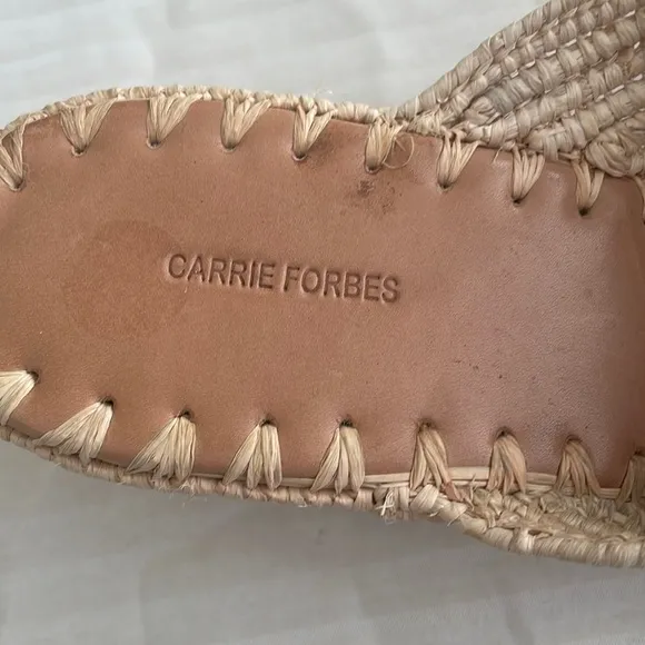 Carrie Forbes Karim Woven Raffia Wedge Slide Sandal Shoes Natural 41 US 11