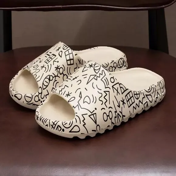 Cartoon Cozy Pillow Slides Anti-Slip Sandals Slippers Cloud Home Outdoor Shoe