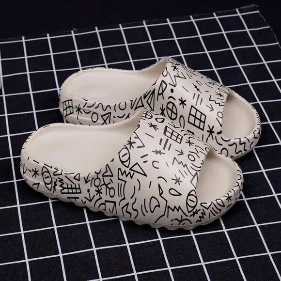 Cartoon Cozy Pillow Slides Anti-Slip Sandals Slippers Cloud Home Outdoor Shoe