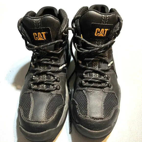 Cat Work Boots Waterproof Footwear Provoke Mid Alloy Toe Men's Size 7 Black