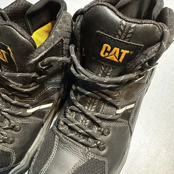 Cat Work Boots Waterproof Footwear Provoke Mid Alloy Toe Men's Size 7 Black