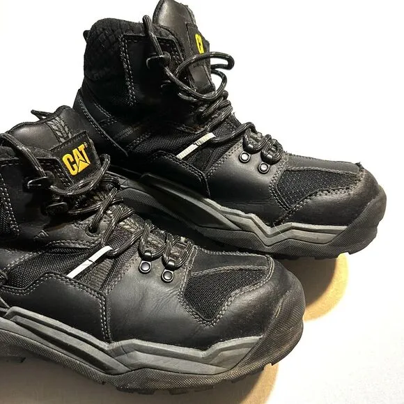Cat Work Boots Waterproof Footwear Provoke Mid Alloy Toe Men's Size 7 Black
