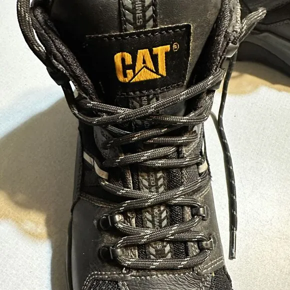 Cat Work Boots Waterproof Footwear Provoke Mid Alloy Toe Men's Size 7 Black