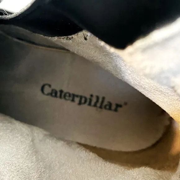Caterpillar Black Leather Mid Moto Boots Size 8
