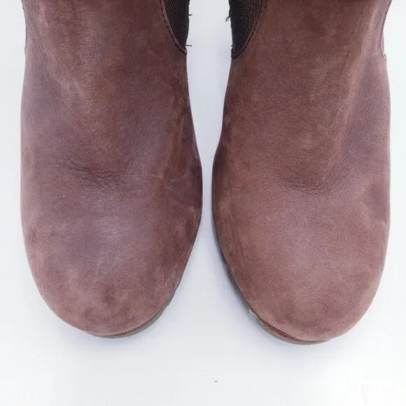 CATERPILLAR Women's Lace Up Mid Calf Heeled Boots Brown Size 9