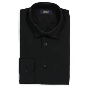Cavalli Class Mens Black Slim Fit Dress Shirt 15 NEW NWT