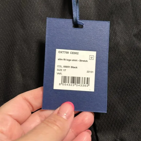 Cavalli Class Mens Black Slim Fit Dress Shirt 17 NEW NWT