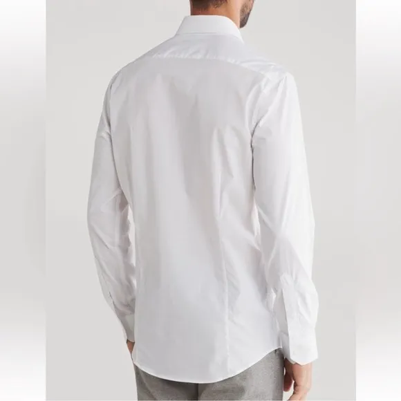 Cavalli Class Mens White Slim Fit Dress Shirt 18 NEW NWT