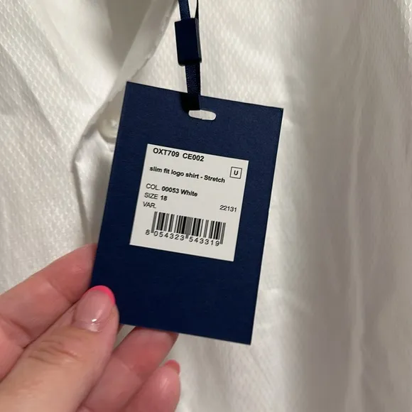 Cavalli Class Mens White Slim Fit Dress Shirt 18 NEW NWT