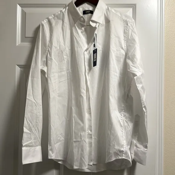 Cavalli Class Mens White Slim Fit Dress Shirt 18 NEW NWT