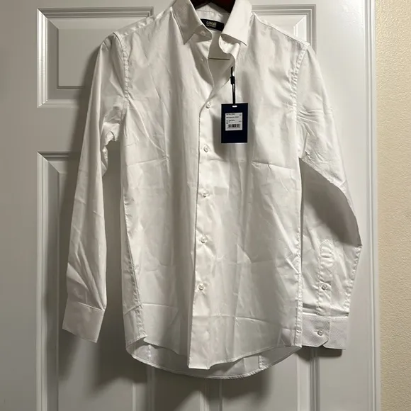 Cavalli Class Mens White Slim Fit Dress Shirt NEW NWT 15
