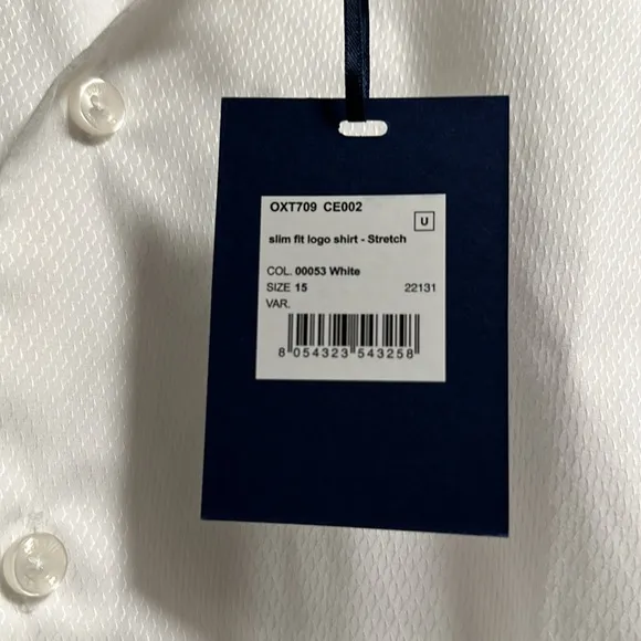 Cavalli Class Mens White Slim Fit Dress Shirt NEW NWT 15