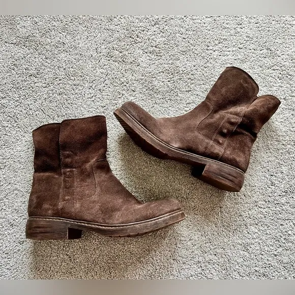 Celtic &amp; Co Essential Women’s Size 42 Brown Leather Ankle Mid Boots Side Zip