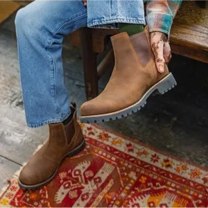 Chaco 100% Leather Waterproof Fields Chelsea Brown Boots EUC